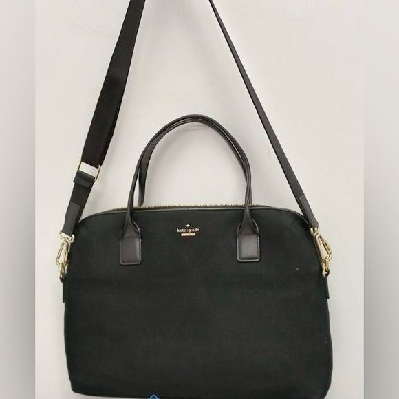 Kate Spade Black Laptop Shoulder Bag With Top Handles And Crossbody Strap Bags